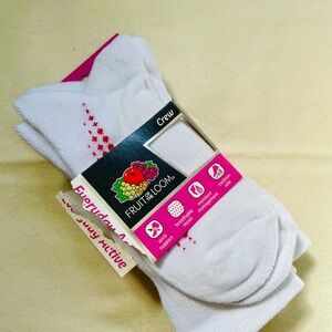 Fruit of the Loom Active Crew Socks 3-Pack White Cushioned Arch Support 4–10